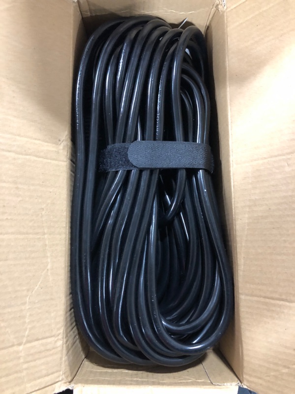 Photo 2 of 50 FT 16 Gauge Black Indoor Outdoor Extension Cord Waterproof, Flexible Cold Weather 3 Prong Electric Cord Outside, 13A 1625W 125V 16AWG SJTW, ETL Listed HUANCHAIN Black 50 foot