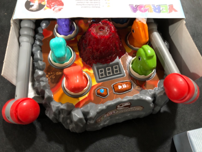 Photo 2 of Yerloa Whack A Mole Game for Toddlers, Interactive Dinosaur Toys for Kids 3-5 Boys/Girls with Sound and Light, Spray Volcano Toy for 3 4 5 6 7 Year Old, Whack A Dinosaur Game with 2 Soft Hammer