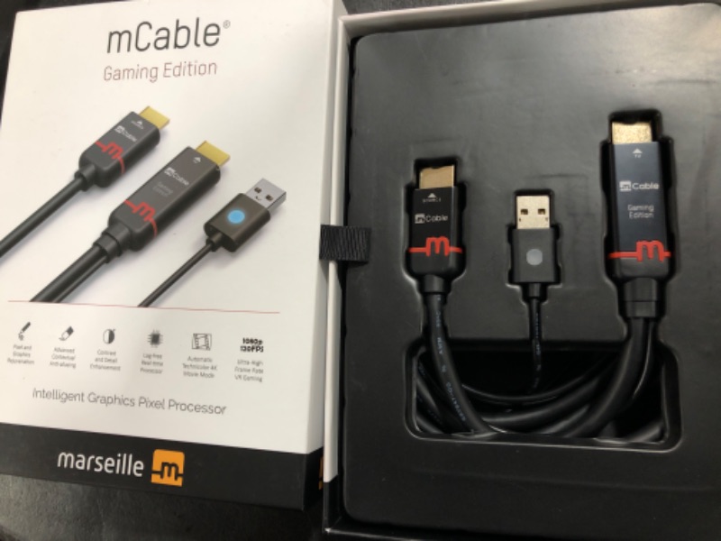 Photo 2 of Marseille Inc. mCable Gaming Edition 6-Foot Smart HDMI, Anti-aliasing, Upscale Native Rendering Resolution Up to Super HD @ 120 FPS 6 ft