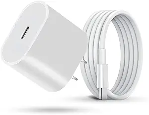 Photo 1 of Cell Phone Chargers Cable: 20w PD 3.0 Fast Charging Type C Fast Wall Plug with 3.5ft USB C to C Cable Compatible with iPhone13/14/14Pro/12/pro/pro max/11