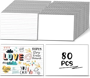 Photo 1 of 80 Pcs Dry Erase Boards Classroom 8.3 x 11 inches Small White Board Pack Double Sided Whiteboard with Lines and Blank Surface Dry Erase Lapboard for Kids Students Teacher Office Supplies 