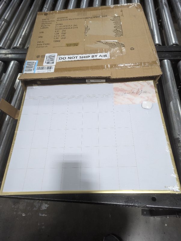 Photo 2 of U Brands Monthly Calendar Magnetic Dry Erase Board, Gold Aluminum Frame, 16" x 20"