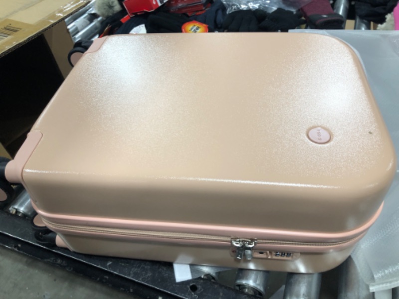 Photo 1 of Carry on Luggage, Mixi Suitcase Spinner Wheels Luggage Hardshell Lightweight Rolling Suitcases PC with Cover & TSA Lock for Business Travel 20in carry on Pink