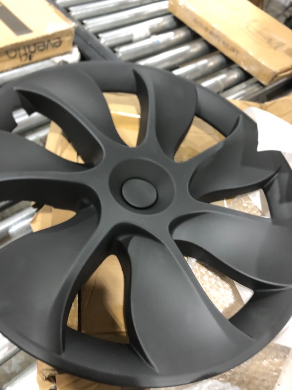 Photo 2 of 1 PCS Right Side Wheel Hubcaps for Tesla Model Y 19-Inch Wheel Covers Set of 1 Matte Black 2020-2023 Model Y Tesla Accessories (1PCS Right Side Model Y 19” Matte Black)