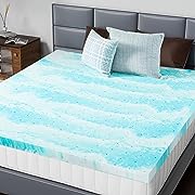 Photo 1 of  Memory Foam Mattress Topper Full, 2 Inch Thick Gel Infused Bed Toppers for Full Size Bed, Soft Mattress Pads for Sleeper Sofa, RV, Camper, CertiPUR-US Certified, Blue