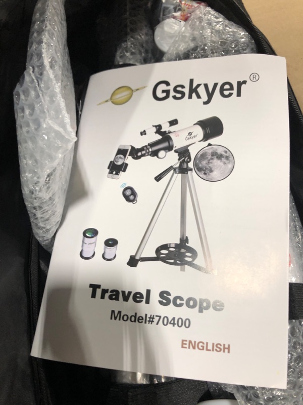 Photo 3 of Gskyer Telescope, 70mm Aperture 400mm AZ Mount Astronomical Refracting Telescope for Kids Beginners - Travel Telescope with Carry Bag, Phone Adapter and Wireless Remote