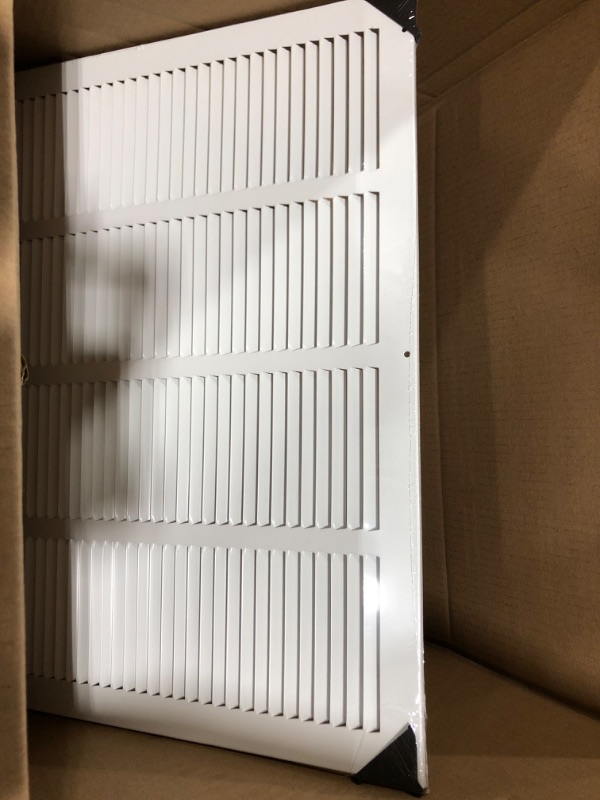 Photo 2 of Handua 22"W x 16"H [Duct Opening Size] Steel Return Air Grille | Vent Cover Grill for Sidewall and Ceiling, White | Outer Dimensions: 23.75"W X 17.75"H for 22x16 Duct Opening 22"W x 16"H [Duct Opening]