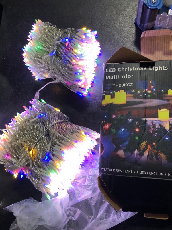 Photo 2 of 492FT Outdoor Christmas Lights, 1300 LED Super Long String Lights 8 Lighting Modes & Timer Memory, Outsite Waterproof Light Strings for Xmas Tree Garden Wedding Party Holiday Decorations Multicolor Multicolor 492Ft 1300 LED