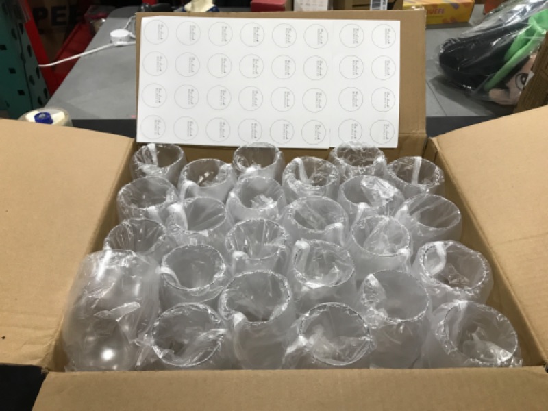 Photo 1 of 48 piece Stemless Unbreakable Crystal Clear Plastic Wine Glasses Set of 48 (10 Ounces)