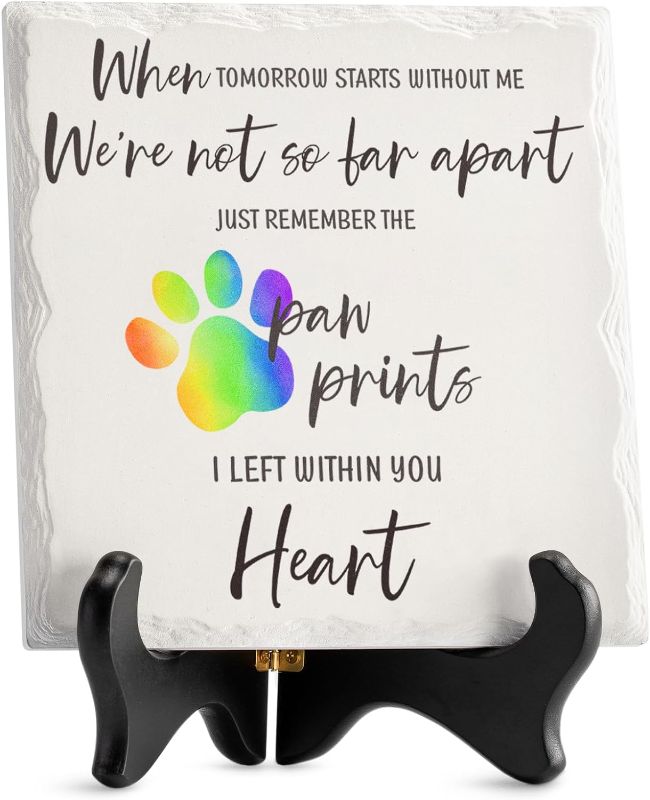 Photo 1 of Memorial Gifts for Loss of Dog Sympathy Gifts for Loss of Pet Ceramic Plaque - Bereavement Condolence Remembrance Funeral Gifts for Grieving Friends Family In Memory of Dog 6.3 x 6.3 Inch
