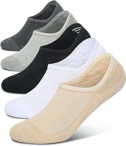 Photo 1 of Henwarry Women's Thick Cushion Low Cut Cotton Ankle Socks Running Mesh No Show Athletic Socks-5 Pairs
