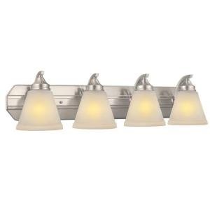 Photo 1 of  Tavish 4-Light Brushed Nickel Vanity Light with Frosted Shades 