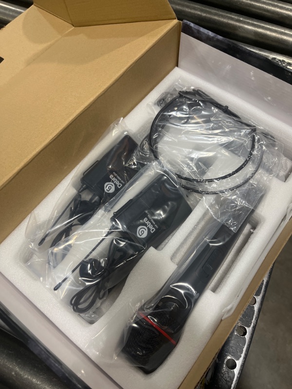 Photo 1 of Debra Audio Pro UHF 4 Channel Wireless Microphone System with Cordless Handheld Lavalier Headset Mics, Metal Receiver, Ideal for Karaoke Church Party (with 2 Handheld & 2 Bodypack (B))
