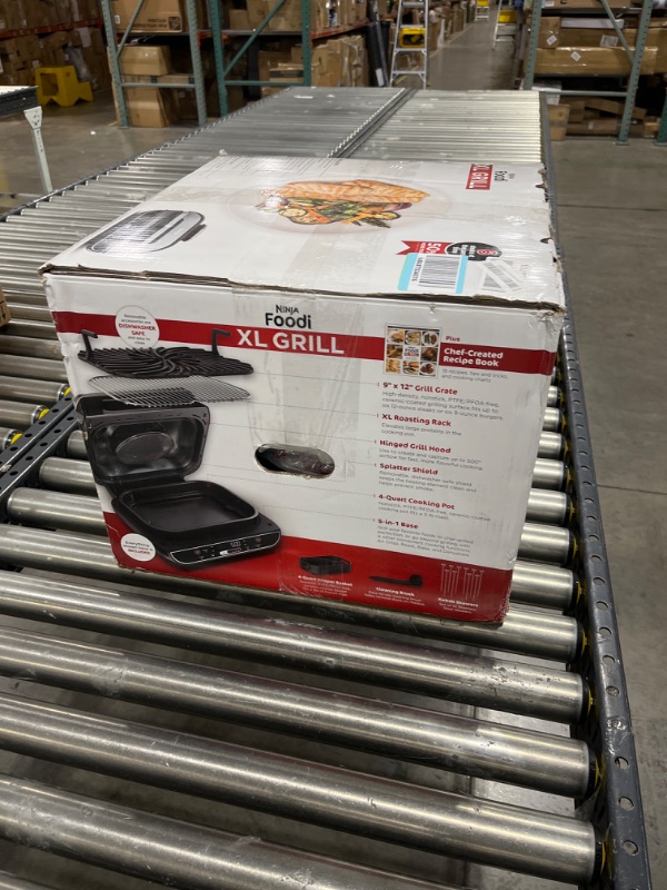 Photo 5 of Ninja Foodi 5 In 1 Indoor Grill and Air Fryer with Surround Searing, Removable Grill Gate, Crisper Basket, Cooking Pot, and Smoke Control System BG500A