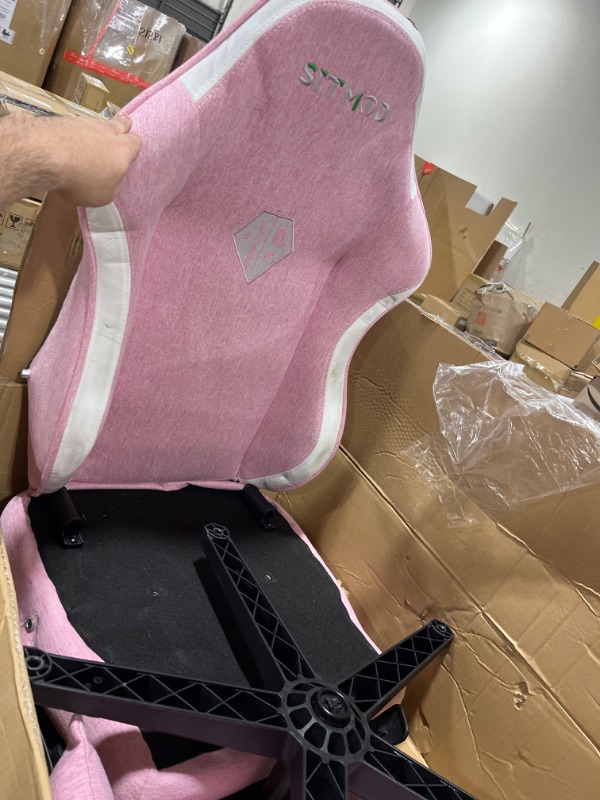 Photo 2 of SITMOD Gaming Chairs for Adults with Footrest-PC Computer Ergonomic Video Game Chair-Backrest and Seat Height Adjustable Swivel Task Chair with Headrest and Lumbar Support(Pink)-Fabric
