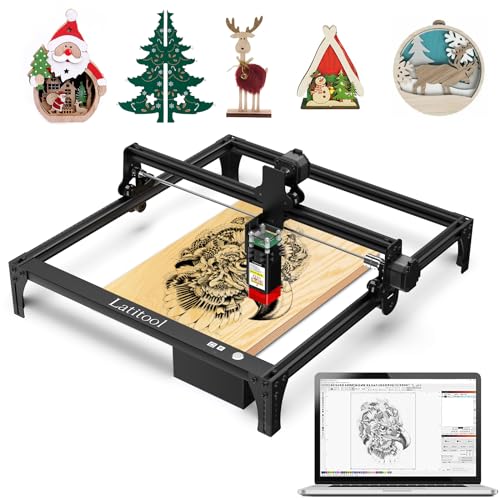 Photo 1 of Latitool Laser Engraver, 50W High Accuracy Laser Engraving Machine with 410x400mm Large Working Area, 5.5-7.5W Laser Power Engraver and Cutter for Wood, Metal, Acrylic, Leather