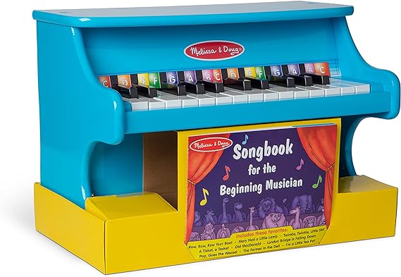 Photo 1 of Melissa & Doug Learn-to-Play Piano With 25 Keys and Color-Coded Songbook - Blue - Toy Piano For Baby, Kids Piano Toy, Toddler Piano Toys For Ages 3+
