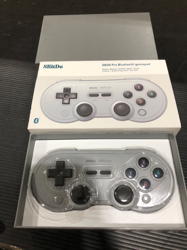 Photo 3 of 8Bitdo SN30 Pro Wireless Bluetooth Controller with Joysticks Rumble Vibration USB-C Cable Gamepad Compatible with Switch,Windows, Mac OS, Android, Steam (Gray Edition)