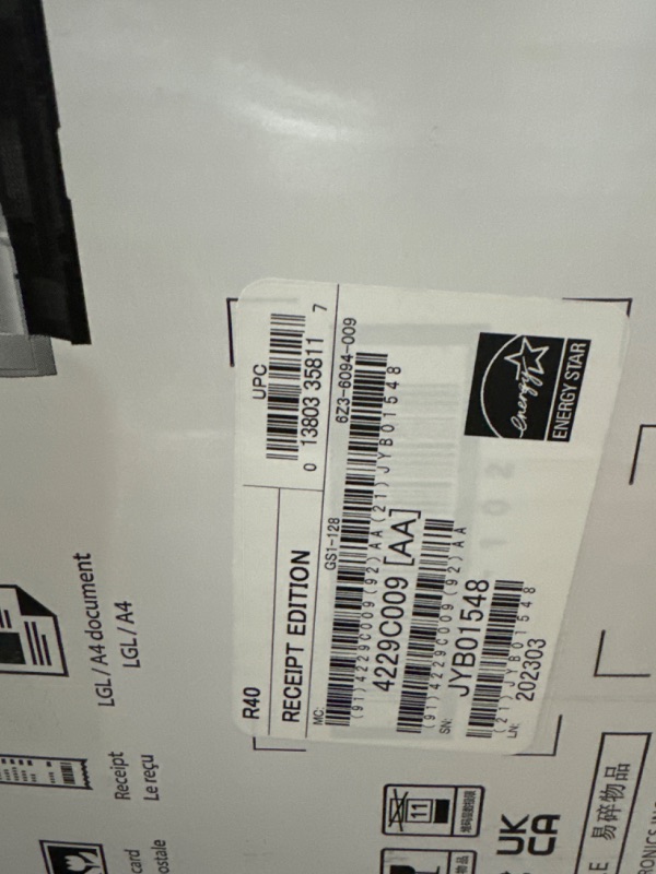 Photo 1 of Canon imageFORMULA R40 Receipt Edition Office Document Scanner