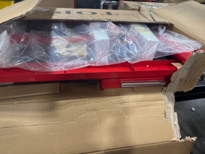 Photo 1 of Sunex 8019 Heavy Duty Adjustable Work Table with Drawer Red Deluxe Work Table Work Table