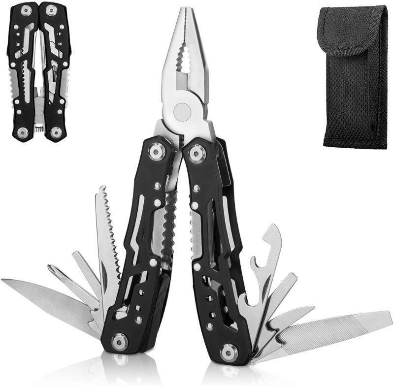 Photo 1 of 14-In-1 Multitool with Safety Locking, Professional Stainless Steel Multitool Pliers Pocket Knife, Bottle Opener, Screwdriver with Nylon Sheath ?Apply to Survival,Camping, Hunting and Hiking
