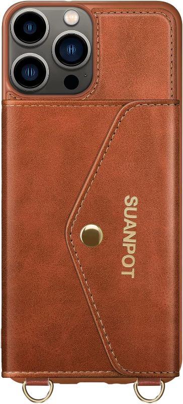 Photo 2 of SUANPOT for iPhone 13 Pro Max 6.7' Wallet case with ?RFID Blocking? Credit Card Holder, Flip Folio Book PU Leather Phone case Shockproof Cover Women Men for Apple 13 Promax 5G case