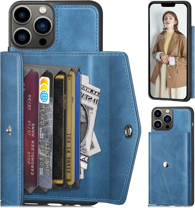 Photo 1 of SUANPOT for iPhone 13 Pro Max 6.7' Wallet case with ?RFID Blocking? Credit Card Holder, Flip Folio Book PU Leather Phone case Shockproof Cover Women Men for Apple 13 Promax 5G case 