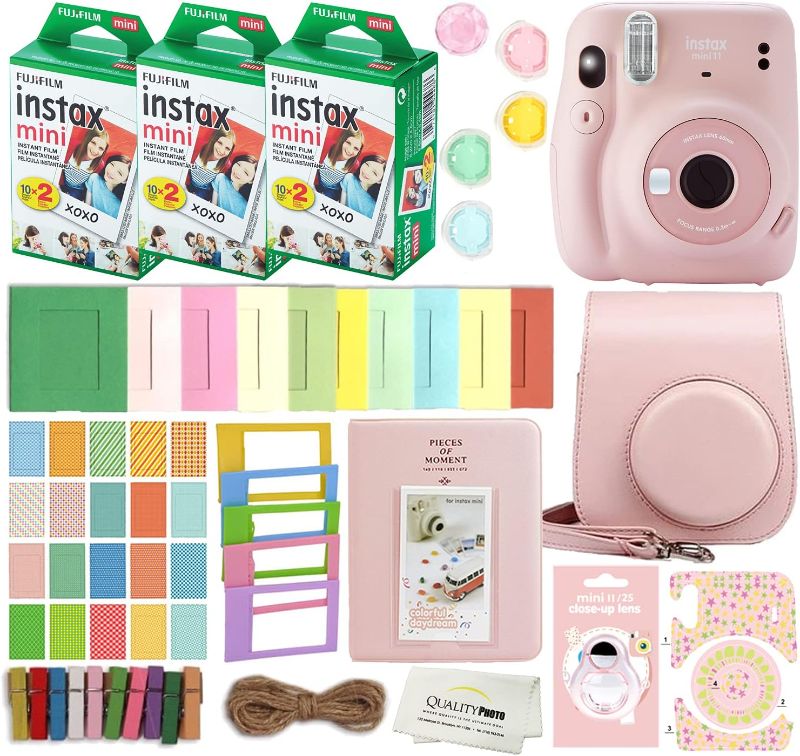 Photo 1 of Fujifilm Instax Mini 11 Instant Camera - Blush Pink 4.8" x 4.2" x 2.6" Blush Pink Camera Only