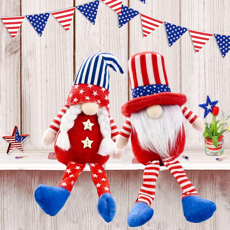 Photo 1 of 2Pcs 4th of July Gnomes, Patriotic Gnomes 4th of July Decorations Independence Day Fourth of July Gnomes Fourth of July Decorations for Home Table Memorial Day Presidents Veterans Day Gnome Decoration
