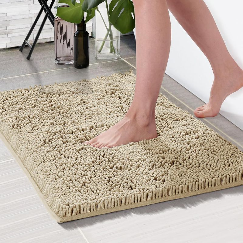 Photo 1 of Yimobra Bathroom Rug Mat, 20'' x 32'', Luxury Chenille Shaggy Microfiber Bath Rugs, Extra Soft & Thick, Absorbent Water, Non-Slip,...
