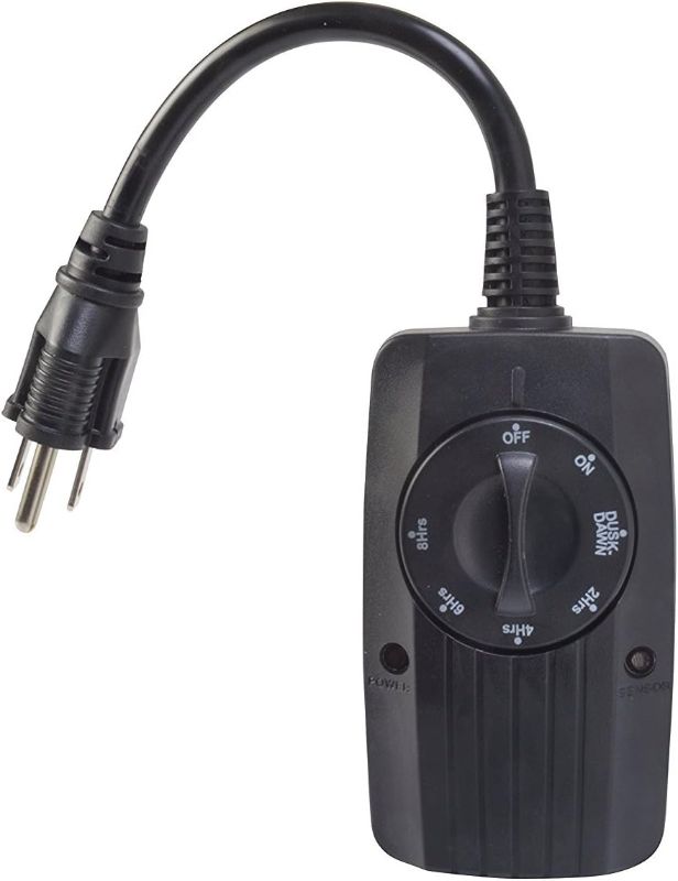 Photo 1 of Coleman Cable 2001 Outdoor 24-Hour Mechanical Light Sensor Timer, Black