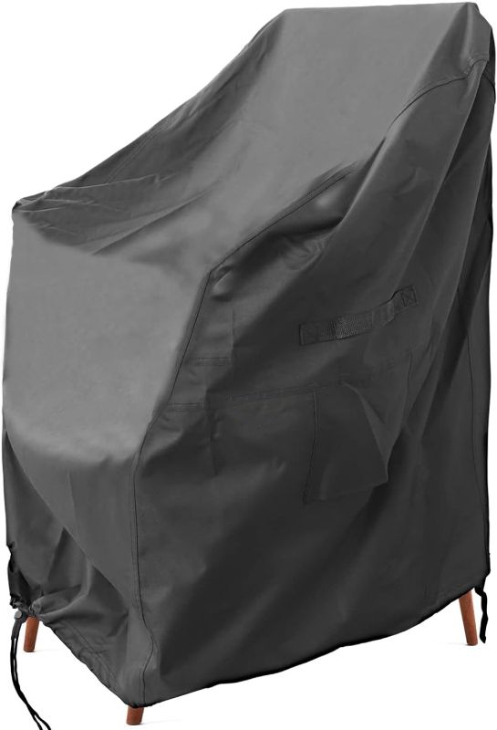 Photo 1 of Yougfin 600D Outdoor Chair Cover, Stackable Chair Cover Waterproof, Heavy Duty Lawn Patio Chair Cover for Outdoor Furniture, 28"W × 36"D × 47"H