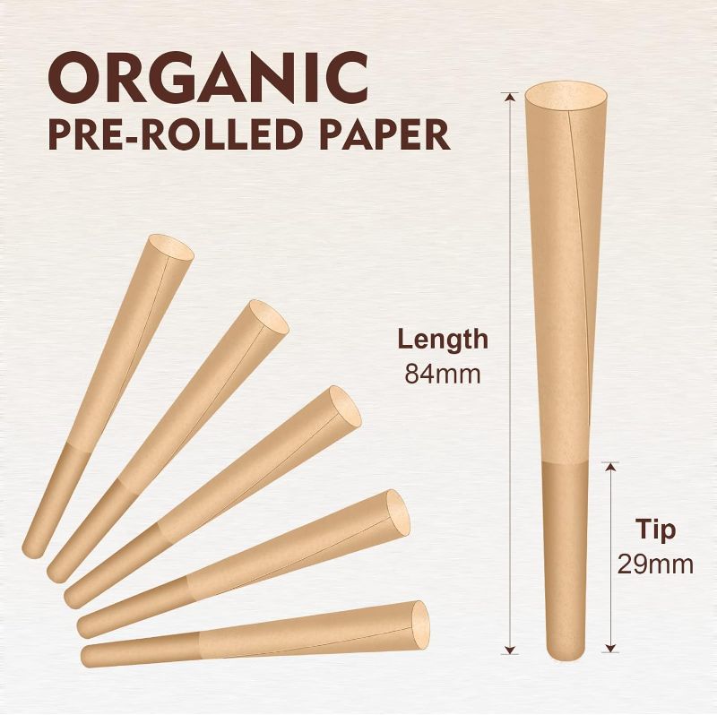 Photo 1 of  1-1/4 Rolling Papers Pre Rolled Cones | 72 Pack | Natural Pre Rolled Rolling Paper with Tips | Easy to Use and Convenient