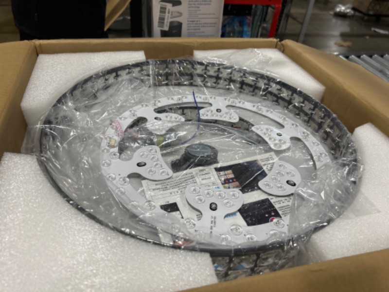 Photo 1 of Yaretro 42" Retractable Ceiling Fan with Light Bluetooth Speaker Crystal Modern Ceiling Lighting Fan Remote Control Invisible Fan Blade Fan Light for Living Room Bedroom Dining Room Office Black