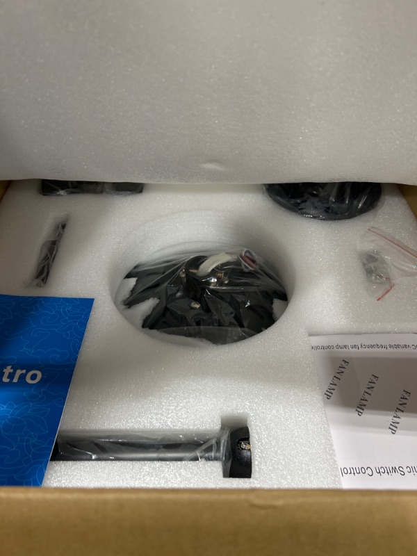 Photo 1 of Yaretro 42" Retractable Ceiling Fan with Light Bluetooth Speaker Crystal Modern Ceiling Lighting Fan Remote Control Invisible Fan Blade Fan Light for Living Room Bedroom Dining Room Office Black