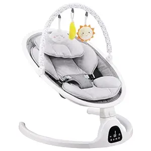 Photo 1 of Baby Swing, Newborn Essentials Baby Must Haves Bouncer with Mat & Pillow for Infants 0-12 Months, 5 Speeds, Remote/Touch Control, Indoor & Outdoor Use
