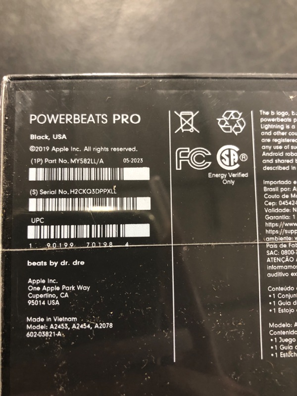 Photo 2 of Powerbeats Pro True Wireless Bluetooth Earphones - Black---BRAND NEW FACTORY SEALED OPENED TO TAKE PICTURES