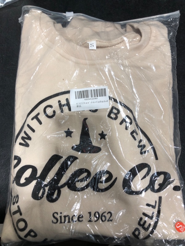 Photo 2 of  Witches Brew Coffee Oversized Sweatshirt Women Halloween Witch Coffee Co Crewneck Pullover Sweaters Spooky Season Tops --SIZE SMALL