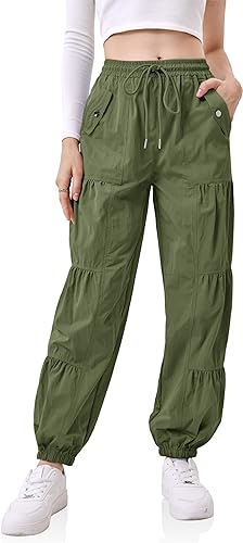 Photo 1 of Cicy Bell Women's Parachute Pants Baggy Low Waisted Lightweight Hiking Joggers Trendy Y2K Pants 