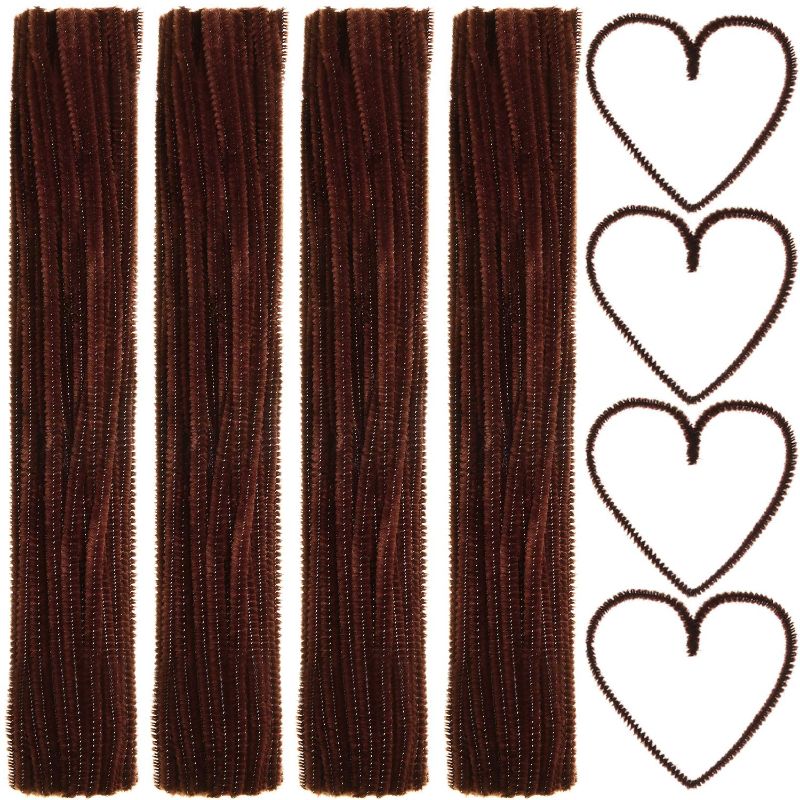 Photo 1 of 400 Pieces Pipe Cleaners Jumbo Chenille Stem Fluffy Chenille Stem for DIY Art Craft (Dark Brown)
