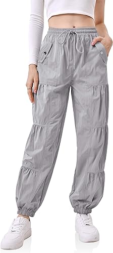Photo 1 of Cicy Bell Women's Parachute Pants Baggy Low Waisted Lightweight Hiking Joggers Trendy Y2K Pants
