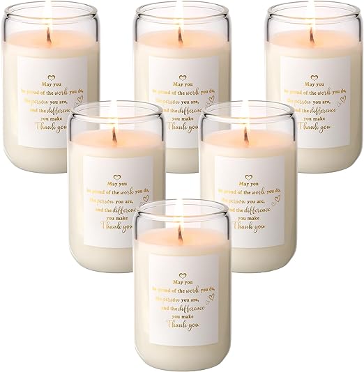 Photo 1 of MTLEE 6 Pack Thank You Gifts for Women Proud of You Candles Employee Appreciation Gifts Thankful Scented Candles for Teacher Women Sister Coworker Friend Nurse Christmas Birthday Gifts Supplies