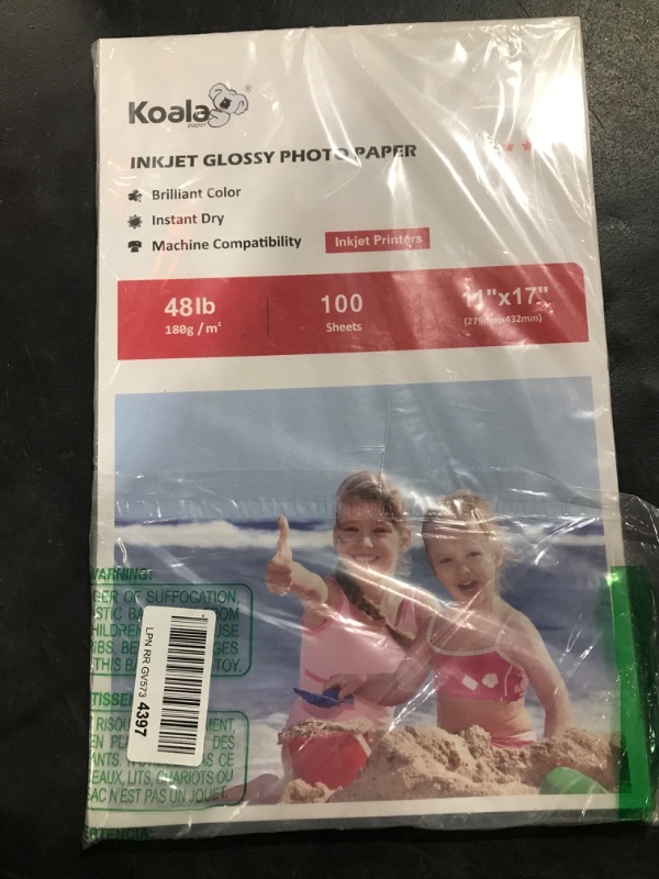 Photo 2 of Koala Glossy Inkjet Photo Paper 11X17 Inches 48lb 100 Sheets Professional Glossy Photographic Paper Compatible with Inkjet Printer Use DYE INK 180GSM 11"X17"