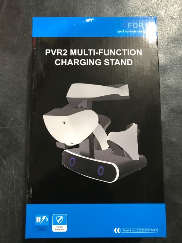 Photo 2 of Keten Play-Station VR2 Controller Charging Dock, PS-VR2 Charging Station with Type-C Adapter, Dual PS-VR2 Controller Charging Stand, PS5 Accessories with Headset Holder, LED Indicator