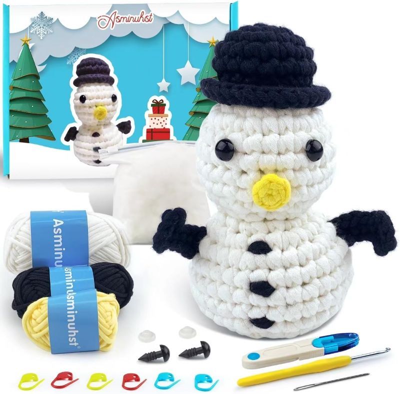 Photo 1 of Crochet Kit for Beginners with Crochet Yarn - Christmas Santa Gnome Amigurumi Crochet Kit with Step-by-Step Video Tutorials for Adults and Kids
