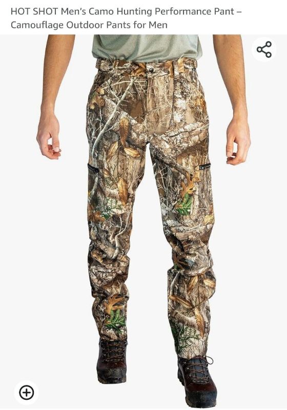 Photo 1 of HOT SHOT Men’s Camo Hunting Performance Pant – Camouflage Outdoor Pants XXL NEW
