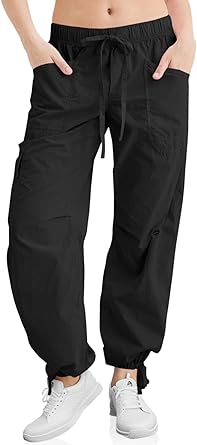 Photo 1 of Cicy Bell Parachute Cargo Pants for Women Baggy Low Waisted Drawstring Y2K Cotton Pants SIZE M 