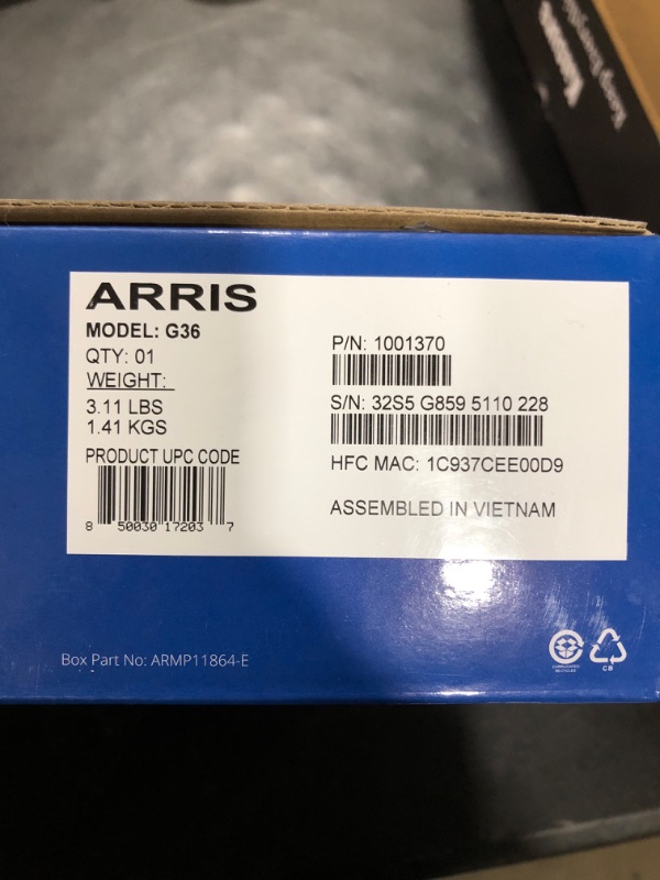 Photo 4 of ARRIS Surfboard G36 DOCSIS 3.1 Multi-Gigabit Cable Modem & AX3000 Wi-Fi Router | Comcast Xfinity, Cox, Spectrum| Four 2.5 Gbps Ports | 1.2 Gbps Max Internet Speeds | 4 OFDM Channels | 2 Year Warranty Cable Modem Router - DOCSIS 3.1 Gigabit