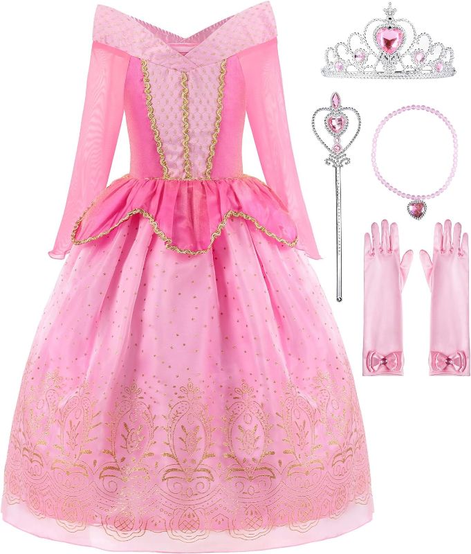 Photo 1 of  DRESS ONLY ReliBeauty Little Girls Princess Dress up Costume with Accessories, 5 (130), Pink
