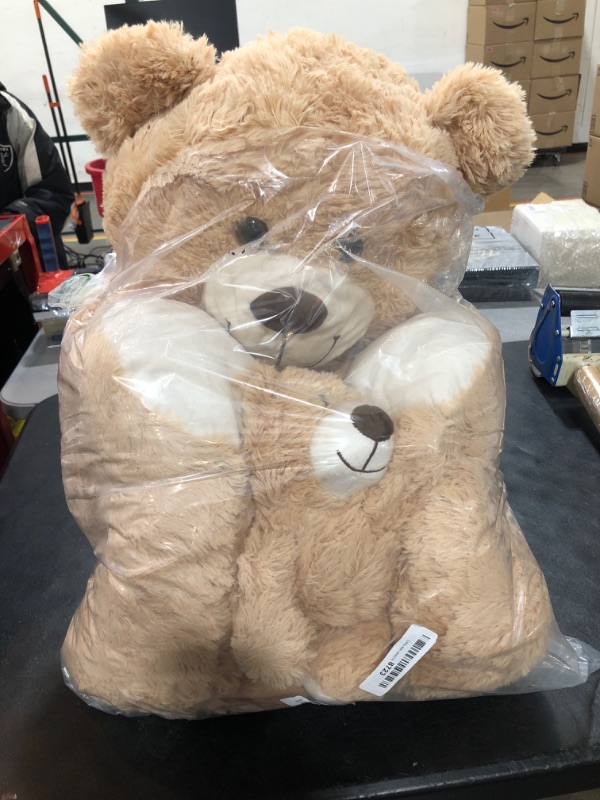 Photo 1 of Tezituor Giant Teddy Bear Stuffed Animal 39in, Large Teddy Bear Mommy with Baby, Big Teddy Bear Stuffed Bear for Kids, Girlfriend on Mother's Day, Valentine, Christmas, Baby Shower, Light Brown